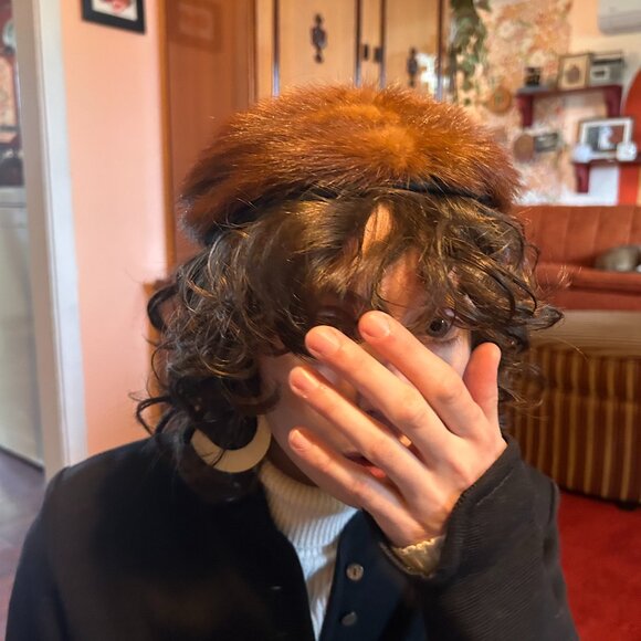 1950s MINK fur and velolur Fascinator headband! - Picture 2 of 12